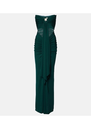 Christopher Esber Bezel Quartz cutout strapless jersey gown