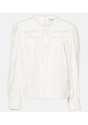 Marant Etoile Valmira embroidered linen and cotton top