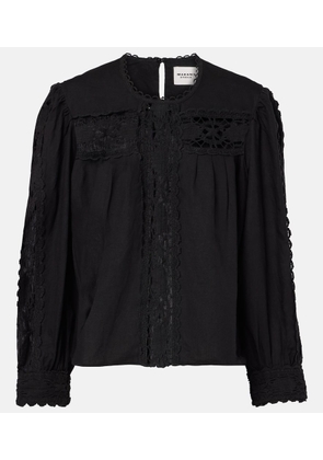 Marant Etoile Valmira embroidered linen and cotton blouse