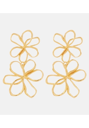 Oscar de la Renta Threaded Flower drop earrings
