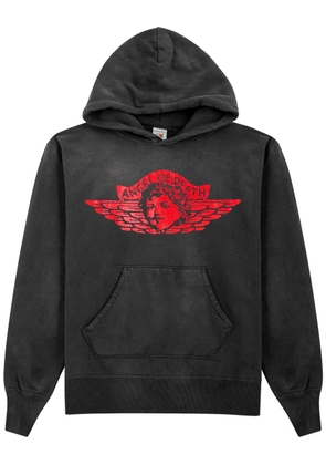 Saint Mxxxxxx Angel of Death Printed Hooded Cotton Sweatshirt - Black - XL