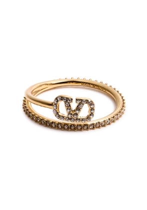 Valentino Garavani Vlogo Crystal-embellished Ring - Gold - 9 (UK I)