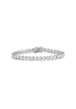 CZ BY Kenneth Jay Lane Heart Crystal-embellished Tennis Bracelet - Silver - One Size