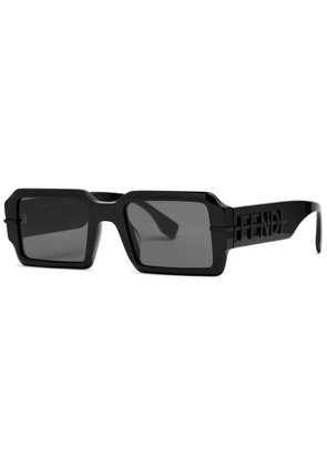 Fendi Fendigraphy Rectangle-frame Sunglasses - Black - One Size