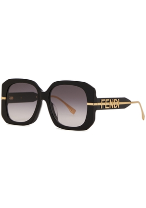 Fendi Fendigraphy Oversized Square-frame Sunglasses, Sunglasses, Black