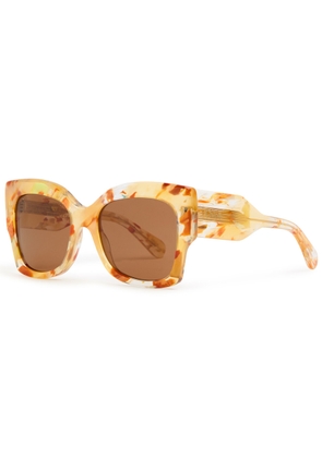 Chloe Oversized Square-frame Sunglasses - Brown - One Size