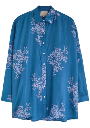 Hannah Artwear Stevie Printed Silk Shirt - Blue - 2 (UK12-UK14)