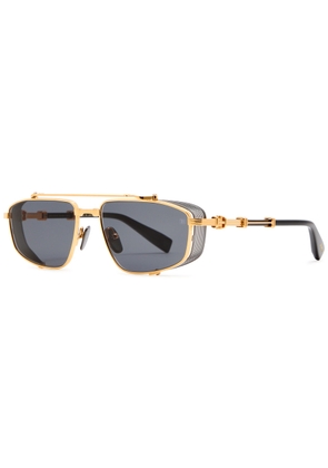 Balmain Eyewear Brigade Aviator-style Sunglasses - Black - One Size