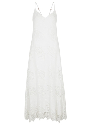 Desmond & Dempsey Paisley Broderie-anglaise Jersey Nightdress - White - S (UK8-10 / S)