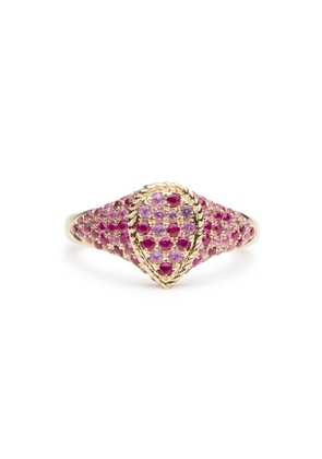 Yvonne Leon Baby Chevaliere Pear 9kt Gold Pinky Ring - Pink - 46 (UK H 1/2)