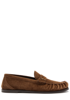 Saint Laurent Laurent Suede Loafers - Brown - 41 (IT41 / UK8)