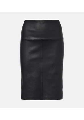 Stouls Gin leather midi skirt