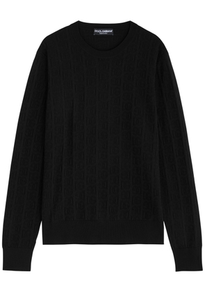 Dolce & Gabbana Logo-intarsia Silk-knit Jumper - Black - 50 (IT50 / L)