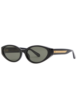 Linda Farrow Luxe Oval-frame Sunglasses - Black - One Size