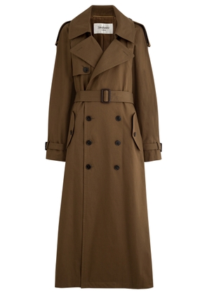 Saint Laurent Double-breasted Cotton-twill Trench Coat - Brown - 36 (UK8 / S)