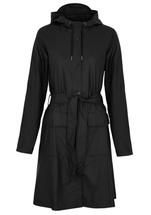 Rains Belted Hooded Waterproof Jacket - Black - L