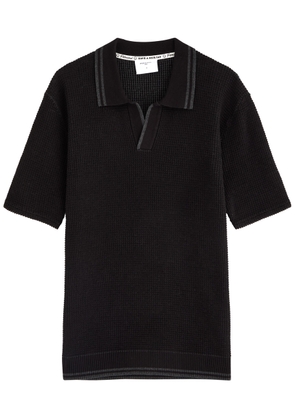Percival Cassette Waffle-knit Cotton Polo Shirt - Black - XL