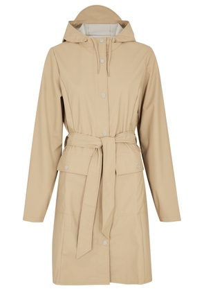 Rains Belted Hooded Waterproof Jacket - Sand - L