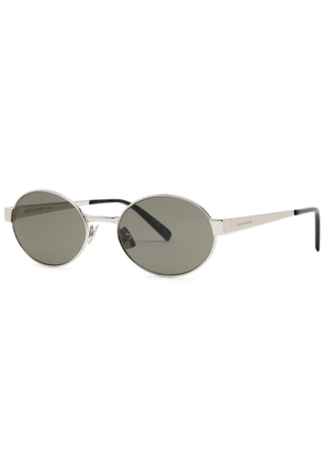 Saint Laurent Round-frame Women's Designer Sunglasses - Silver - One Size