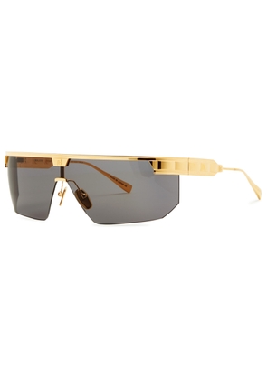 Balmain Eyewear Major Wrap-around Sunglasses - Gold - One Size