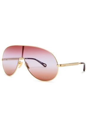 Chloe Aviator-style Sunglasses - Red - One Size