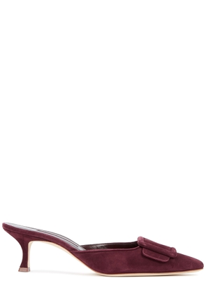 Manolo Blahnik Maysale 50 Suede Mules - Red - 4