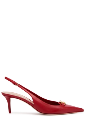 Valentino Garavani 60 Vlogo Leather Slingback Pumps - Red
