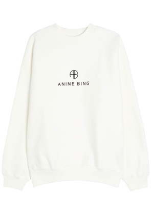 Anine Bing Jaci Logo Cotton-blend Sweatshirt - White - M (UK12 / M)