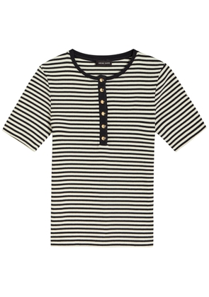 Anine Bing Alessia Striped Stretch-cotton T-shirt - Black And White - M (UK12 / M)