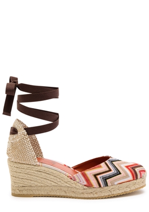 Missoni Eva 60 Zigzag Canvas Wedge Espadrilles - Black - 37 (IT37 / UK4)