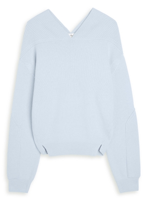 Victoria Beckham Panelled Wool-blend Knit Jumper - Blue Light - M (UK12 / M)