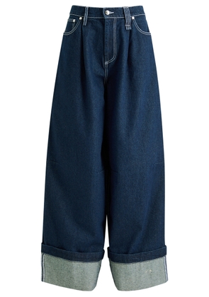 Simone Rocha Crystal-embellished Wide-leg Jeans - Indigo - L