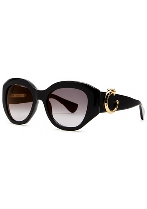 Cartier Panthère de Cartier Oversized Sunglasses - Black - One Size