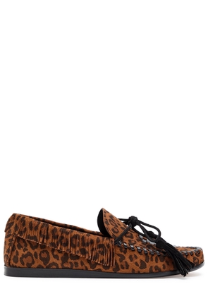 Isabel Marant Fitza Fringed Leopard Suede Loafers - 36 (IT36/ UK3)