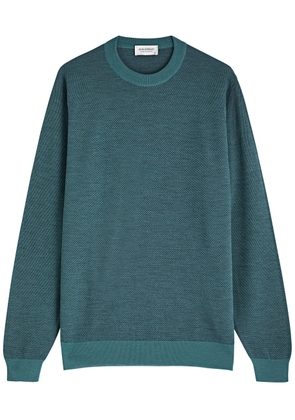 John Smedley Textured Wool Jumper - Blue - Xxl