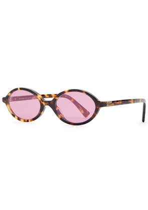 Miu Miu Oval-frame Sunglasses - Pink Other - One Size