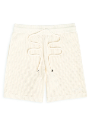 Amiri Logo-embroidered Cotton Crochet Shorts - Ivory - XL