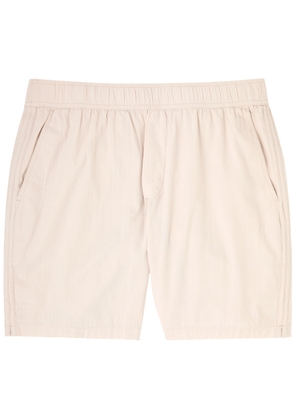 Paige Teague Striped Cotton Shorts - Ecru - L