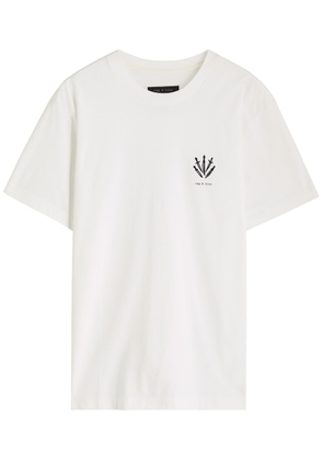 Rag & Bone Dagger Logo-embroidered Cotton T-shirt - Ecru - Xxl