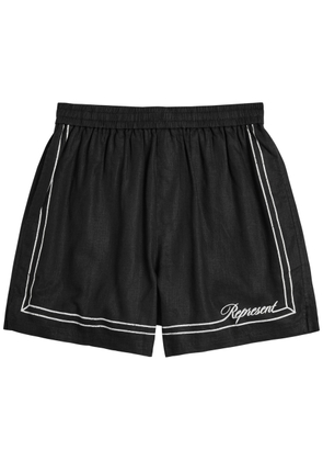 Represent Border Ramie Shorts - Black - XL