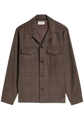 Officine Générale Judas Houndstooth Wool Overshirt - Brown - L