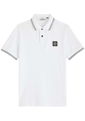 Stone Island Piqué Cotton Polo Shirt - White - S