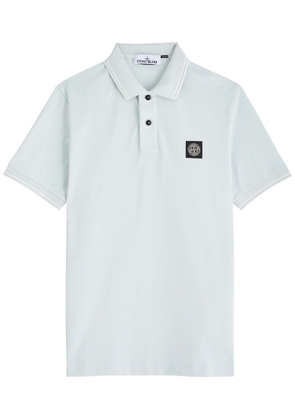 Stone Island Piqué Cotton Polo Shirt - Blue - S