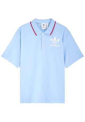 Adidas X Wales Bonner Logo Cotton-blend Polo Shirt - Blue - L