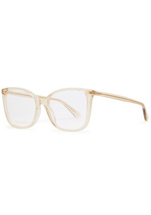 Gucci Square-frame Optical Glasses - Brown Brown - One Size