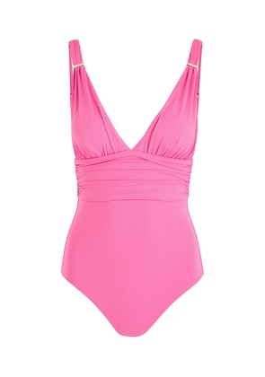 Melissa Odabash Panarea Plunge Swimsuit - Pink - 40 (UK8 / S)