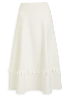Needle & Thread Pointelle Stretch-knit Midi Skirt - Cream - 2 (UK6 / XS)