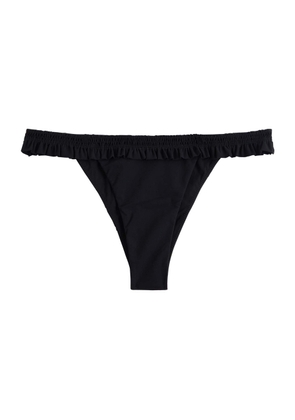 Faithfull The Brand Esterel Frill Bikini Briefs - Black - L (UK14 / L)