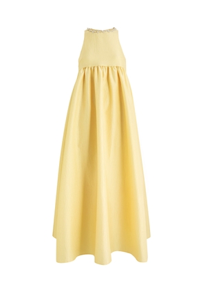 Sister Jane Darya Crystal-embellished Taffeta Midi Dress - Yellow - 10 (UK10 / S)