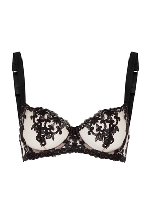 Fleur OF England Onyx Embroidered Tulle Balcony bra - Black - 32D